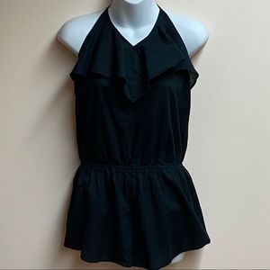 Roxy Black Cotton Halter Romper